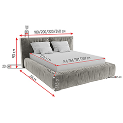 Kare Design - Кровать, ящик, подъемный механизм, Ткань Рогожка Sweet Dream, коллекция Сладкий сон K00122
 - фото 6