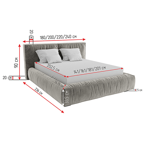 Kare Design - Кровать, ящик, подъемный механизм, Ткань Рогожка Sweet Dream, коллекция Сладкий сон K00122 - фото 6